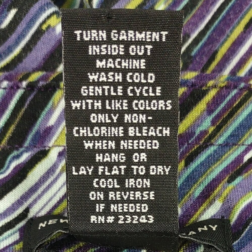 New York & Company Purple Yellow Print Rayon Blend Stretch Pencil Skirt Size M - Picture 8 of 8